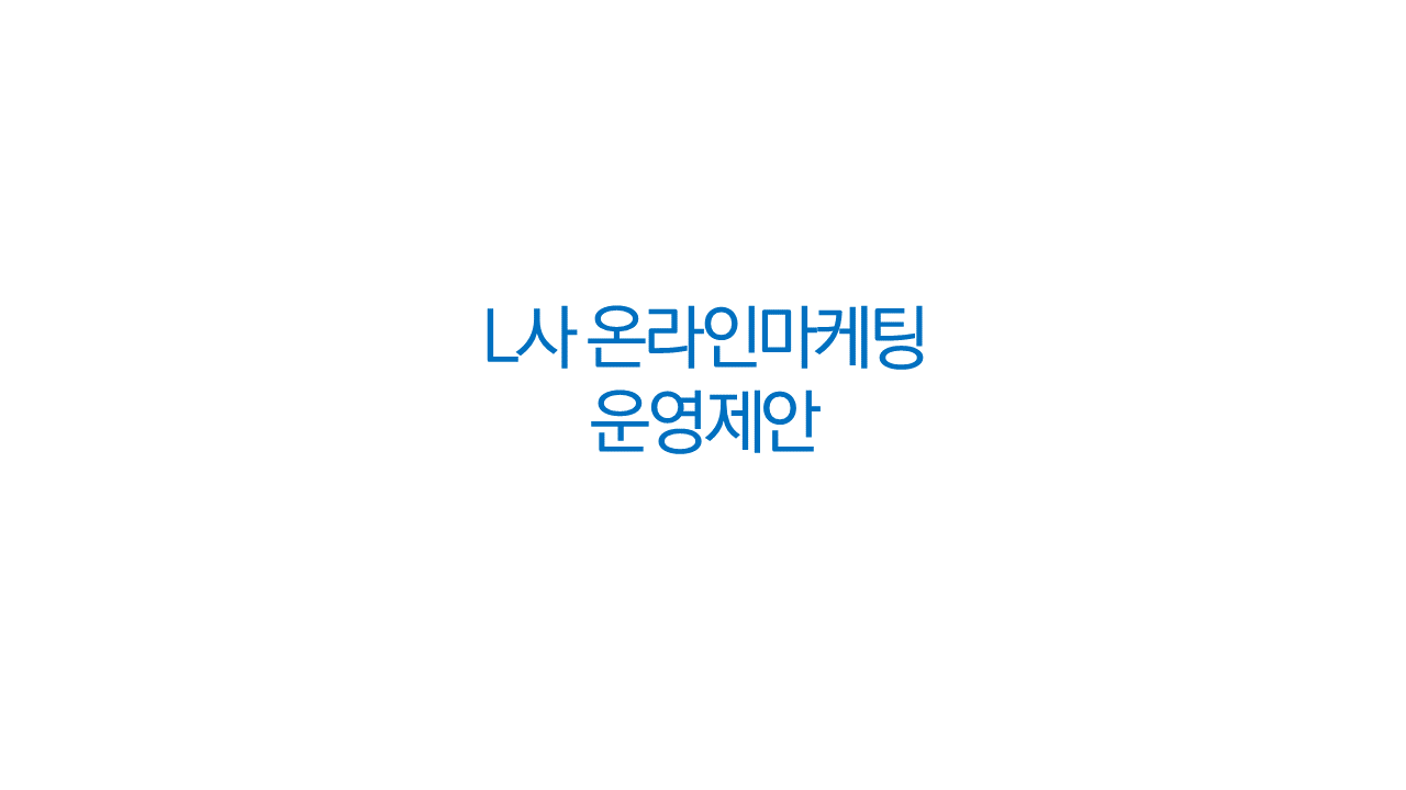 L사 온라인 마케팅 제안서